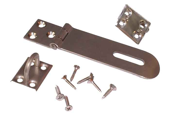4-1/2" Mill Finish Stainless Steel Hasp and Staple