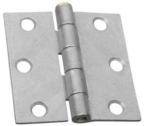 2-1/2" x 2-1/2" Galvanized Steel Wide Utility Hinge with Loose Solid Brass Pin